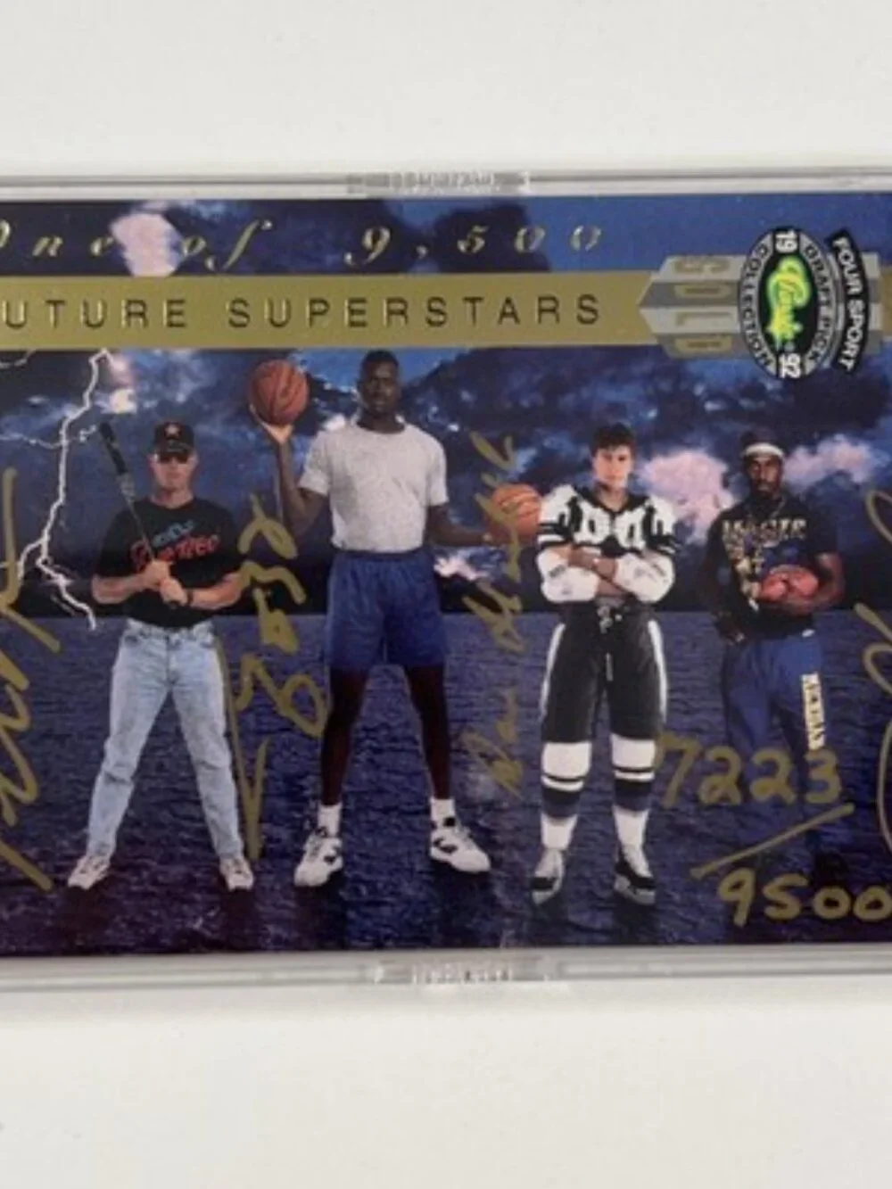 1992 Classic Four Sport Gold Foil Set Shaq Autograph 7223/9500 Wooden Box NEW